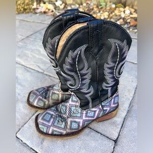 Roper Girls Glitter Diamonds Purple Western Cowgirl Boots